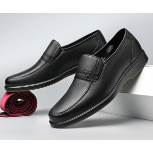 Men's business leather shoes, cowhide spring and autumn commuter shoes, dad shoes, slip-on casual men's shoes